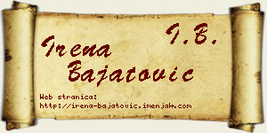 Irena Bajatović vizit kartica